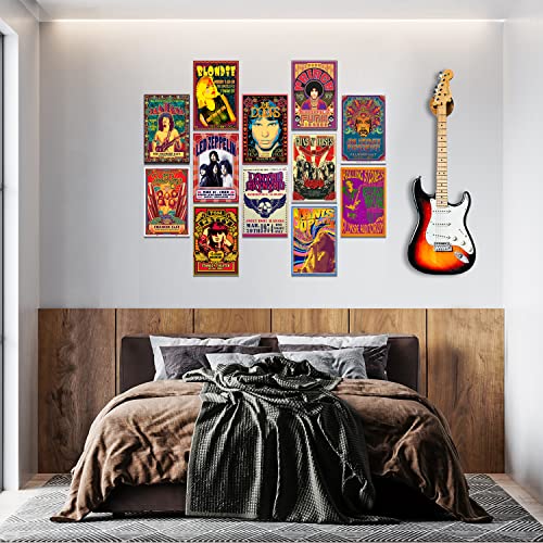 Vintage Rock Band Posters 12 Set 7.8X11.8 Inch H145