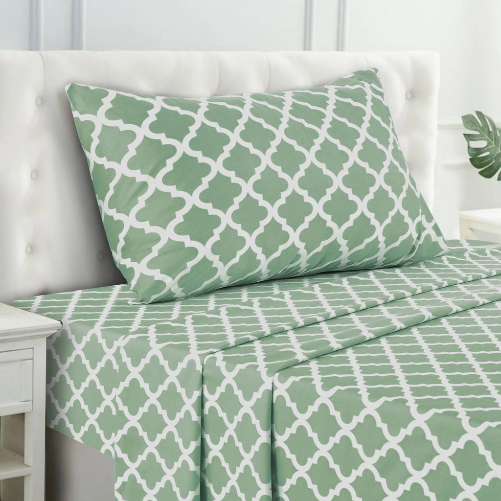 Queen Size 4 Piece Microfiber Deep Pocket Bed Sheets Set U3026