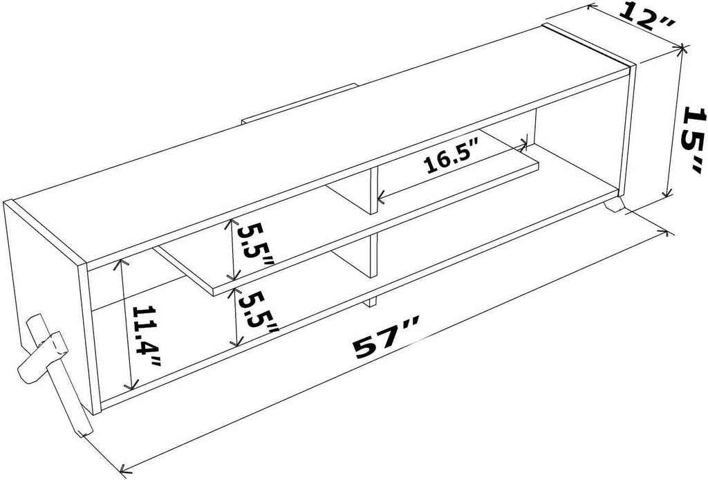 Wooden TV Stand with 4 Shelves L83283