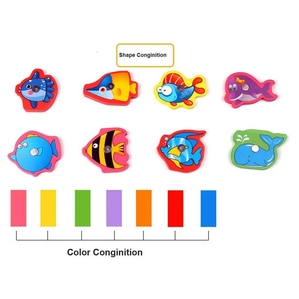 15 Fishes Wooden Kids Magnetic Fishing Game D887