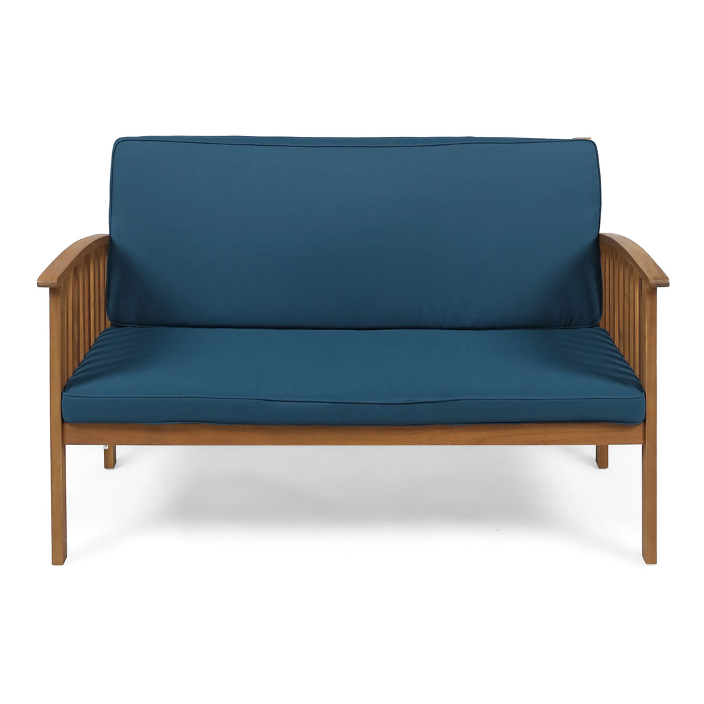 Acacia Wood Loveseat with Cushion P268