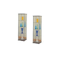 Set of 2 Glass Curio Cabinet in Cappuccino O6120