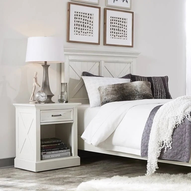 White Wood Nightstand J67505