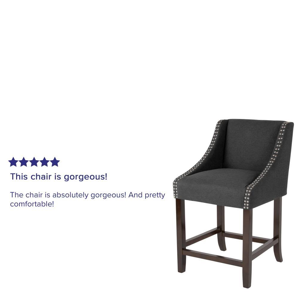 Light Gray Fabric Counter Height Stool W8566