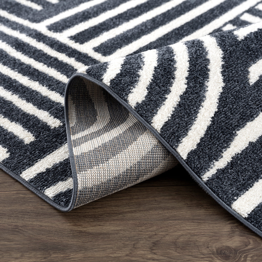 8 x 10 Cream Charcoal Area Rug S56367