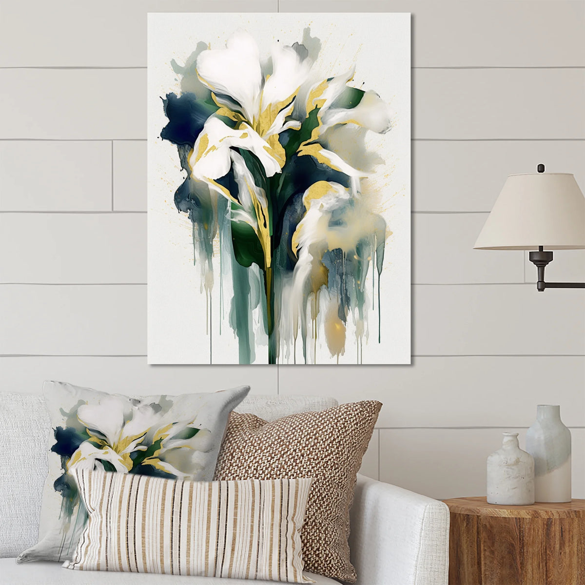 Green Floral Metal Art B22990