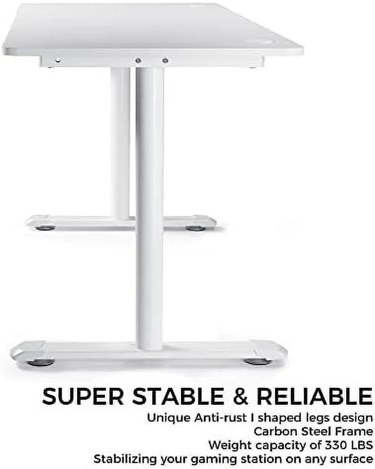 White 60 Inch Gaming Desk V915