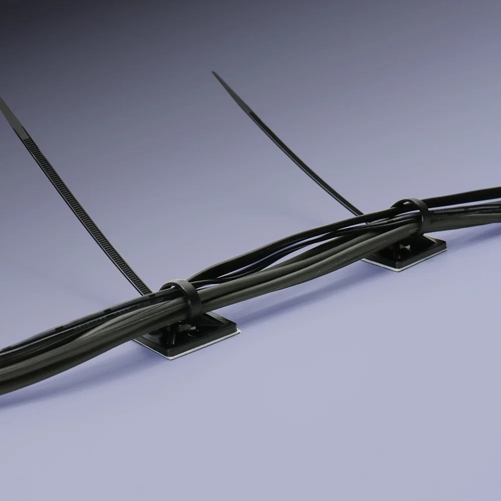 Black Mounting Base for Cable Runs, 100 Pack R703594