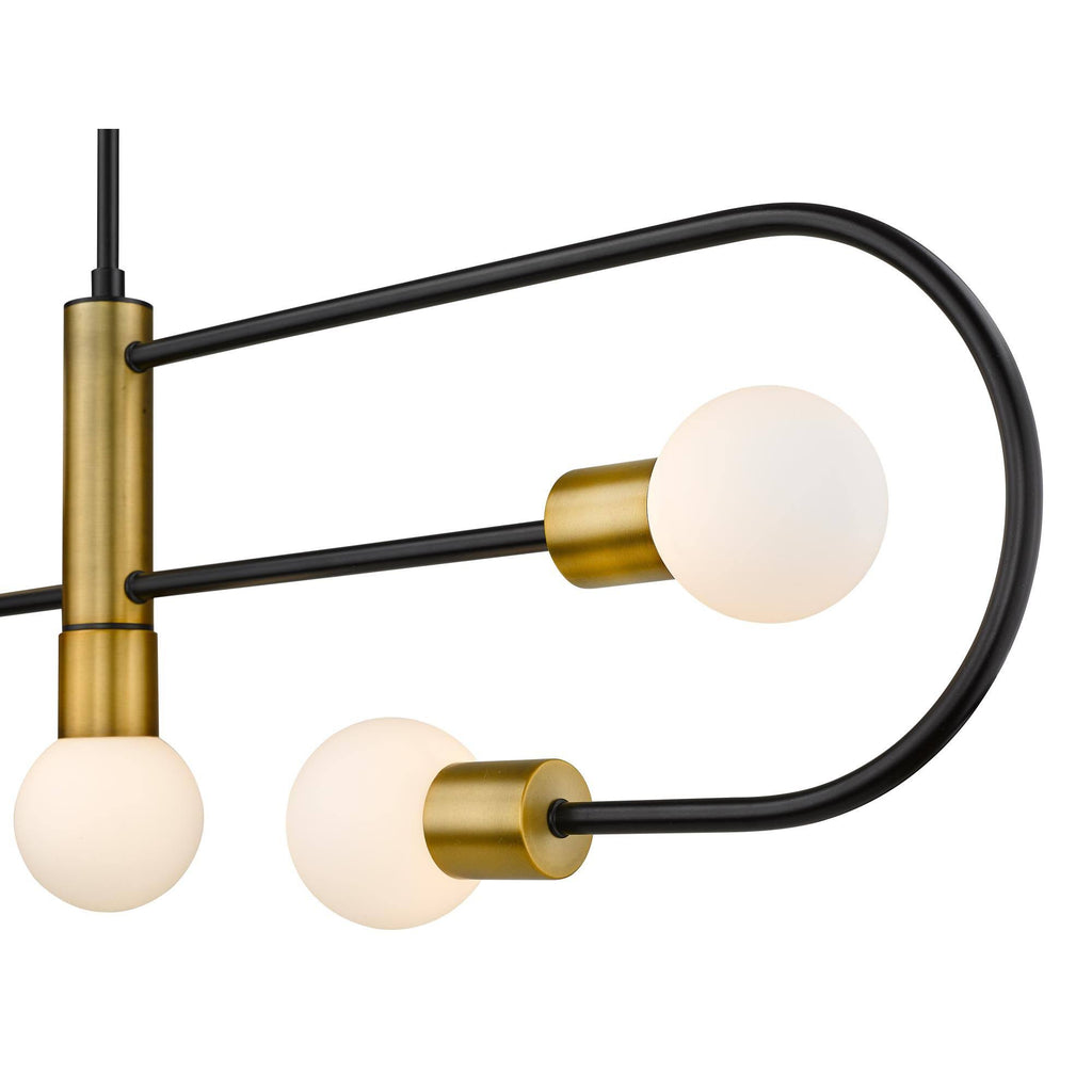 Matte Black Foundry Brass 5 Light Island/Billiard S9410