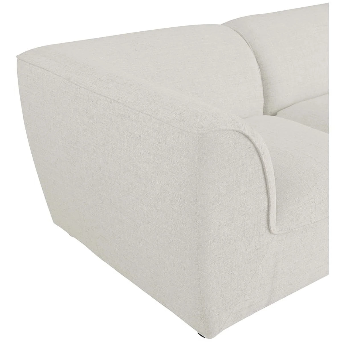 Cream Linen Textured Modular Sectional W72046