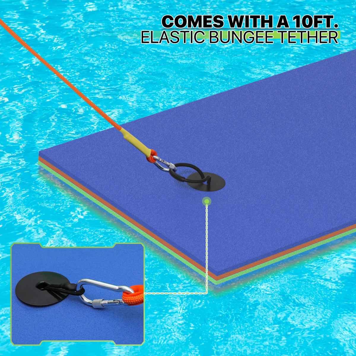 Blue 3-Layer XPE Foam Floating Water Mat A824