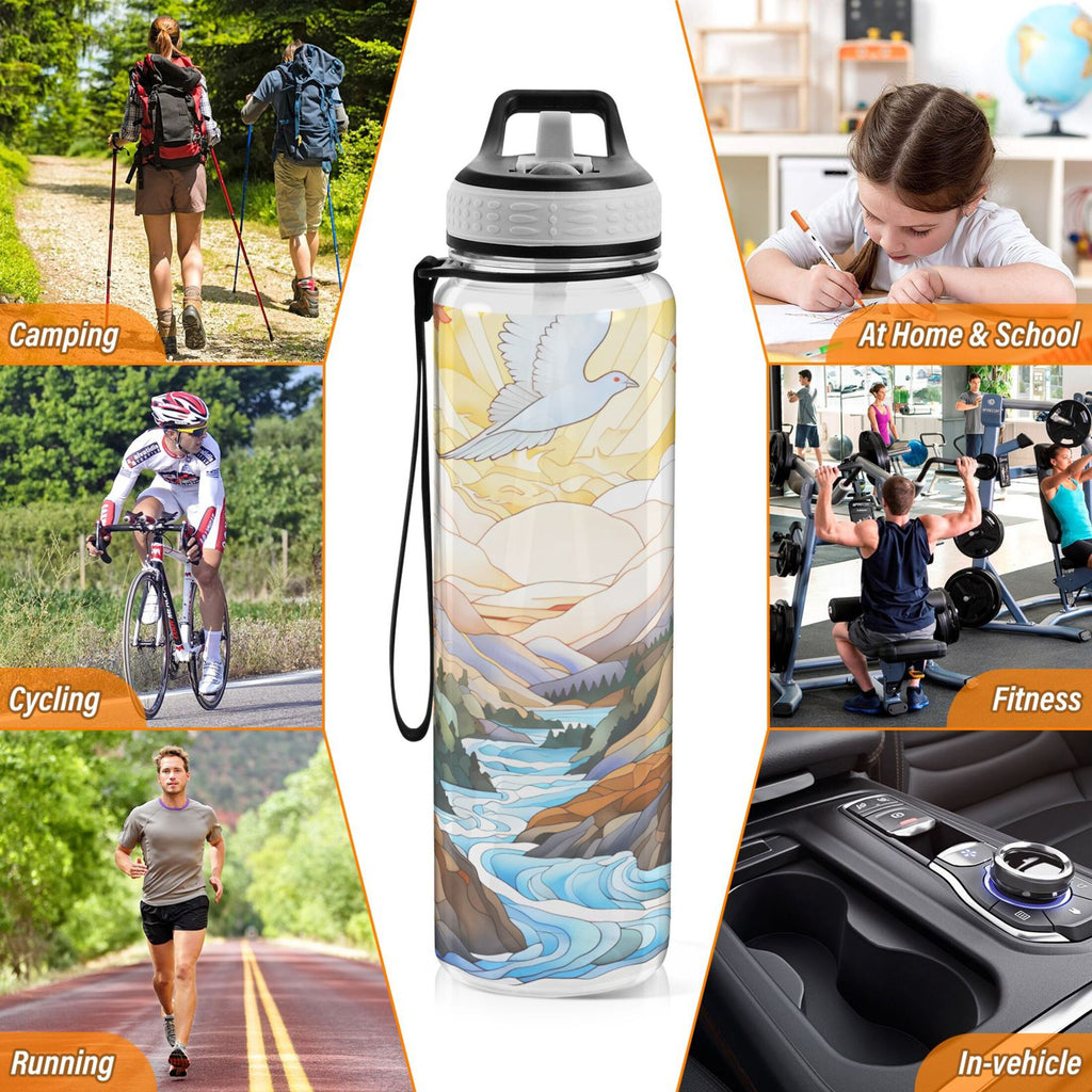 32oz Tritan Leakproof Clear Water Bottle with Straw A620