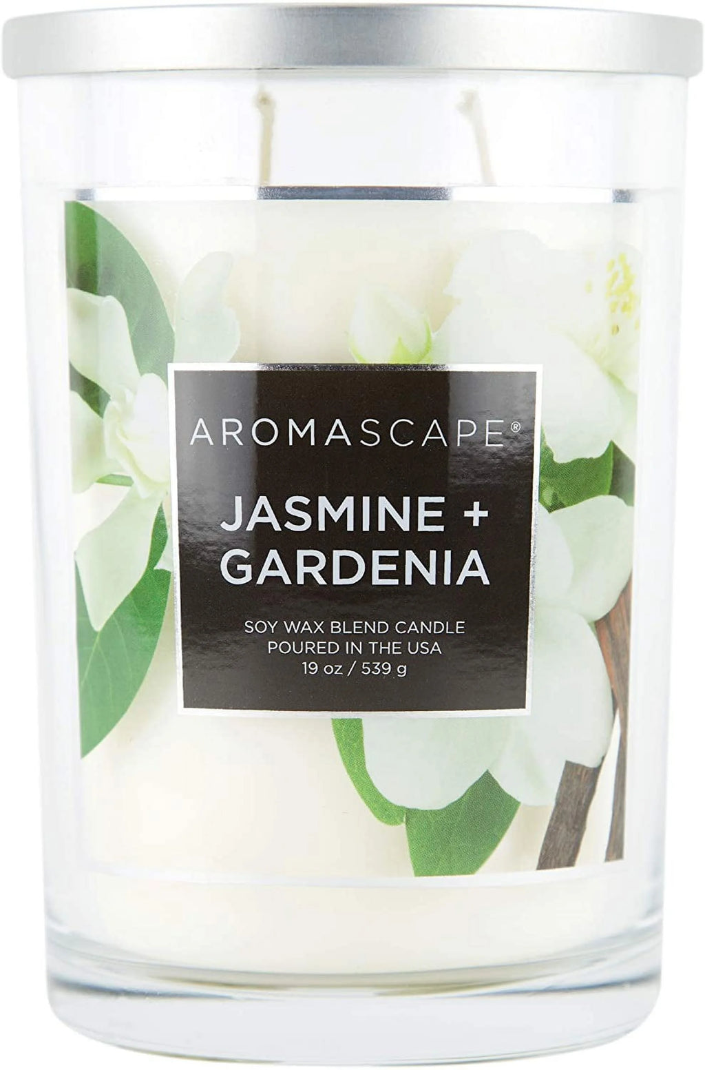 2-Wick Scented Jar Candle, Jasmine & Gardenia, 19-Ounce B896