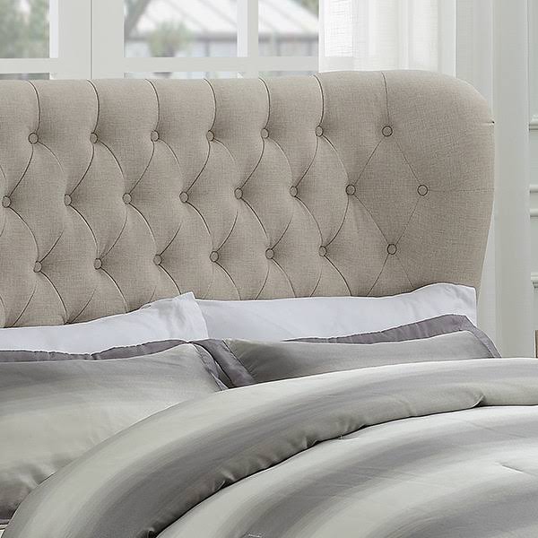 Beige Upholstered Platform Bed N90465