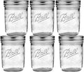 16 oz 6 Pack Wide Mouth Mason Jars with Airtight Lids and Bands E767