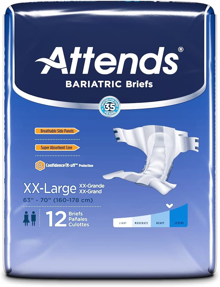 XX-Large Unisex Bariatric Briefs, 48 Count Pack of 2 B704