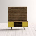 Rustic Brown/Yellow Floating Entertainment Center O2981