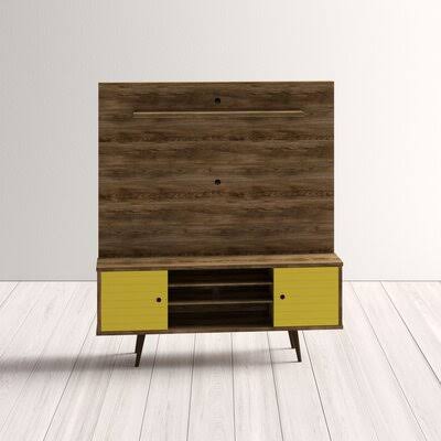 Rustic Brown/Yellow Floating Entertainment Center O2981