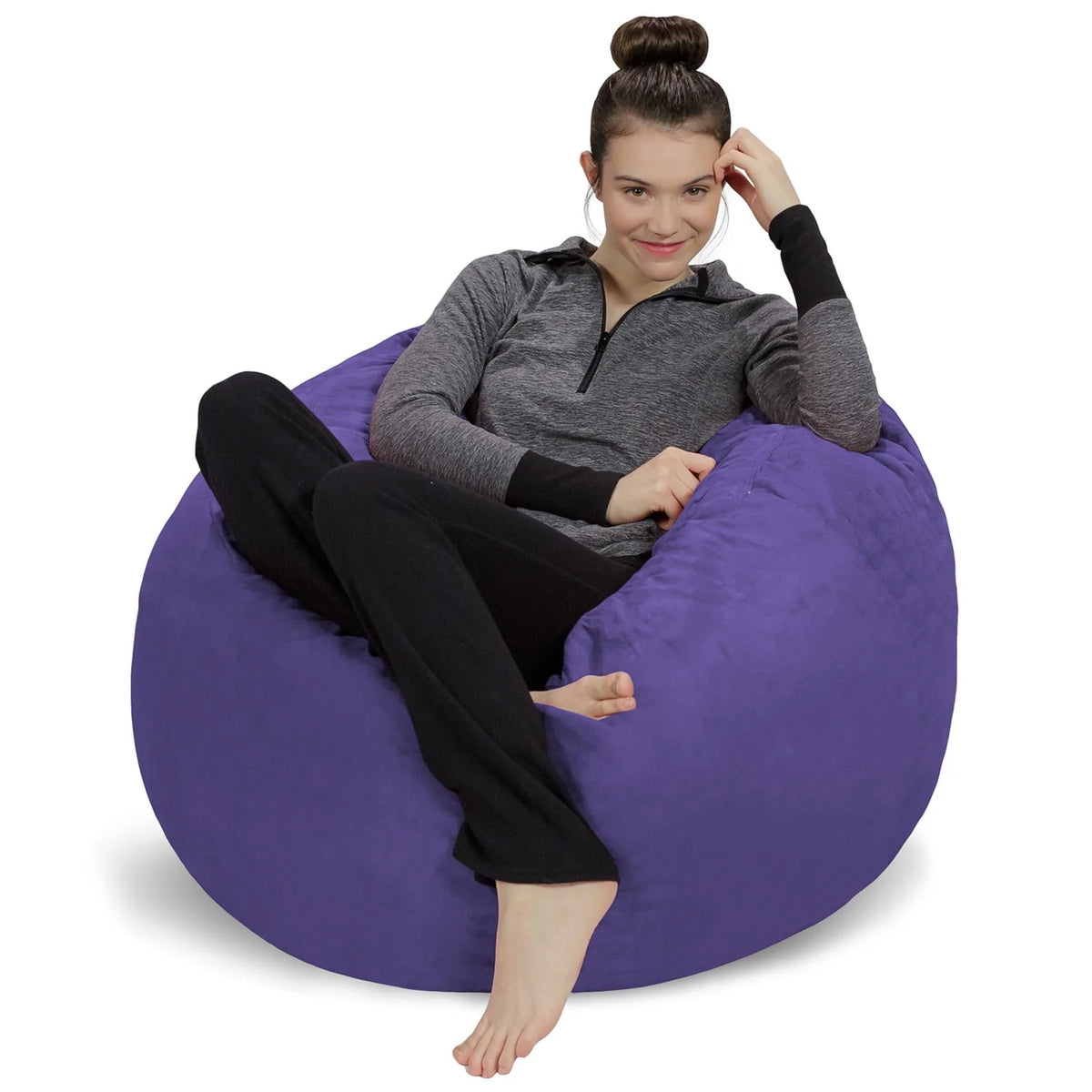 Charcoal 3 ft Memory Foam Bean Bag Chair N206