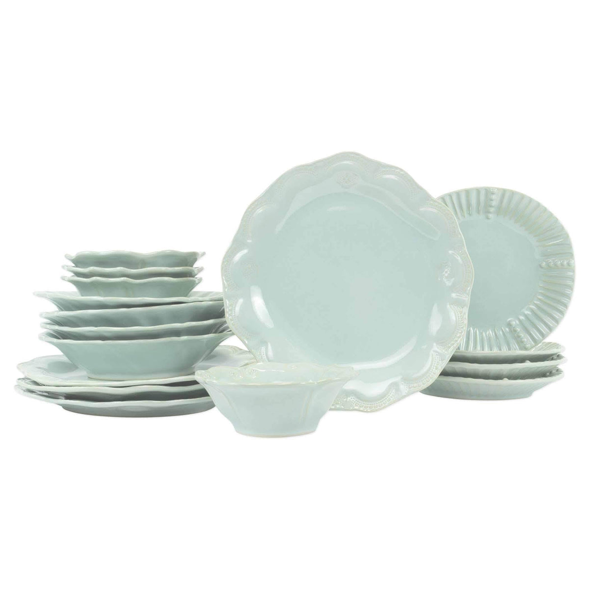 16-Piece Aqua Stone Place Setting C3083