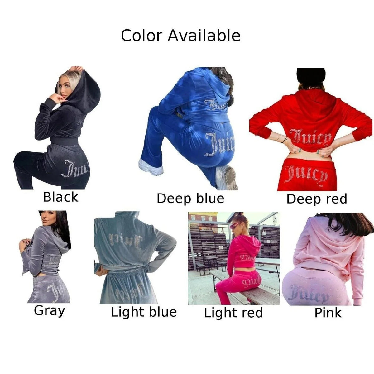 Velour 2-Piece Hoodie Tracksuit Set P80231