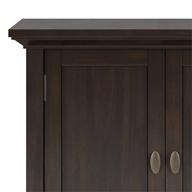 Solid Wood Low Storage Cabinet in Brunette Brown A5468