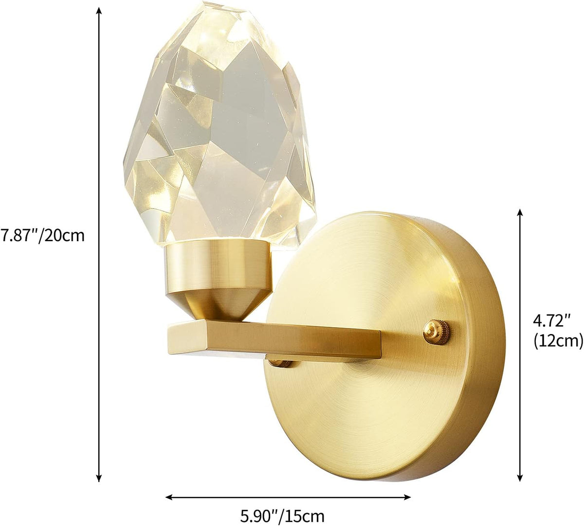 Crystal Gold Wall Sconce, K9 Crystal Wall Mounted Light E775