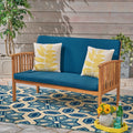 Acacia Wood Loveseat with Cushion P268