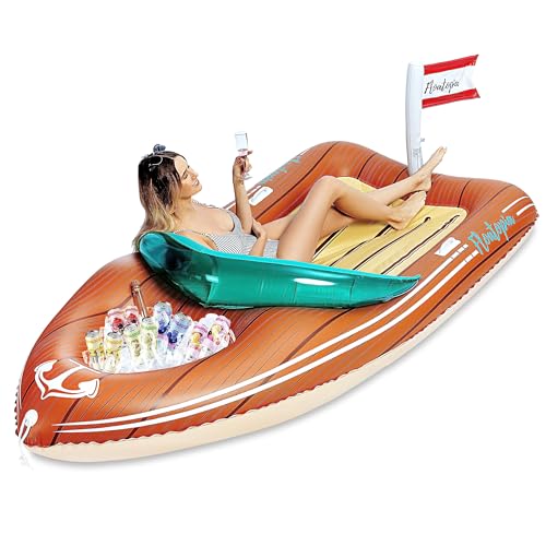 Inflatable Boat Pool Float with Cooler O82530