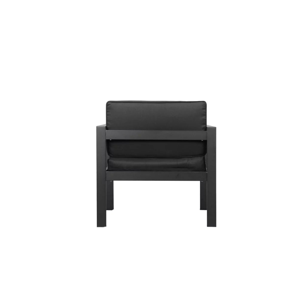 29 Inch Jet Black Aluminum Armchair Y1992