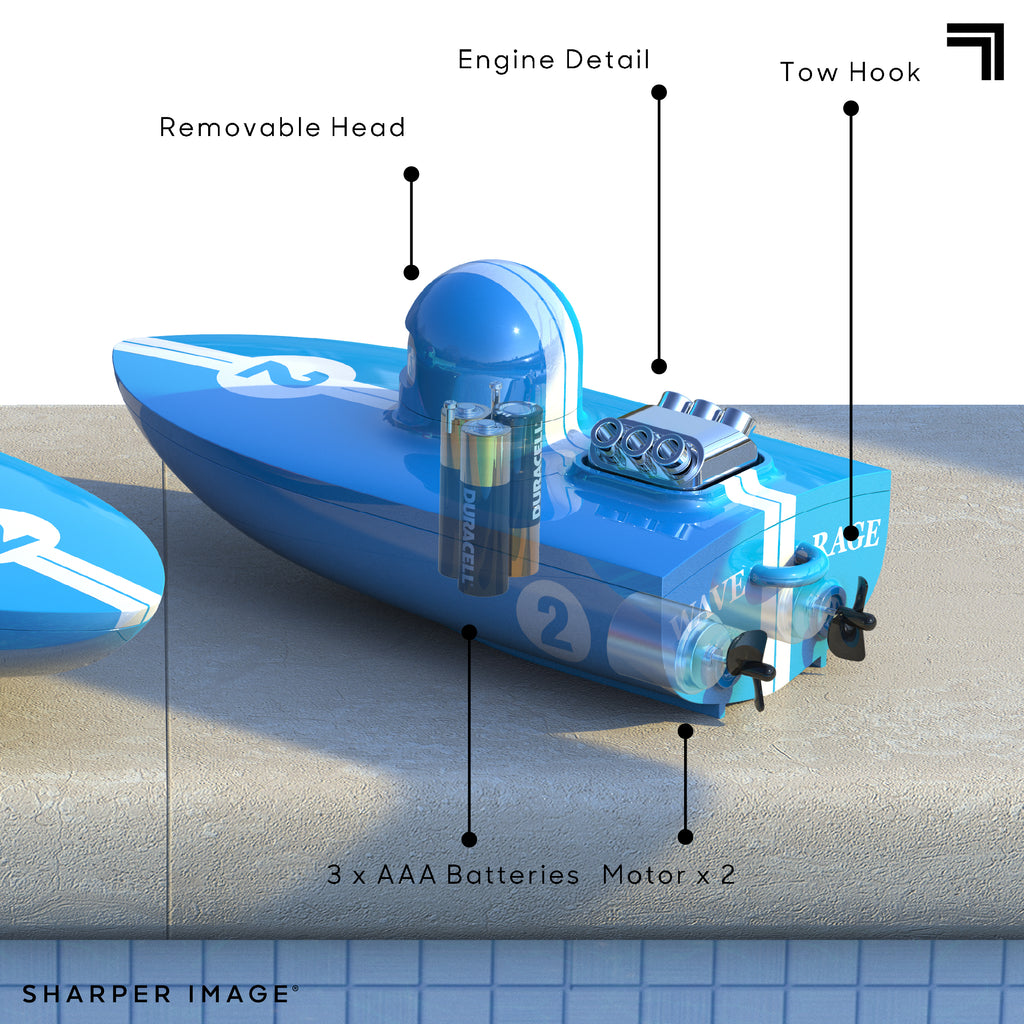 Blue Wireless Rechargeable Bumper Boat with Tow Rider J524
