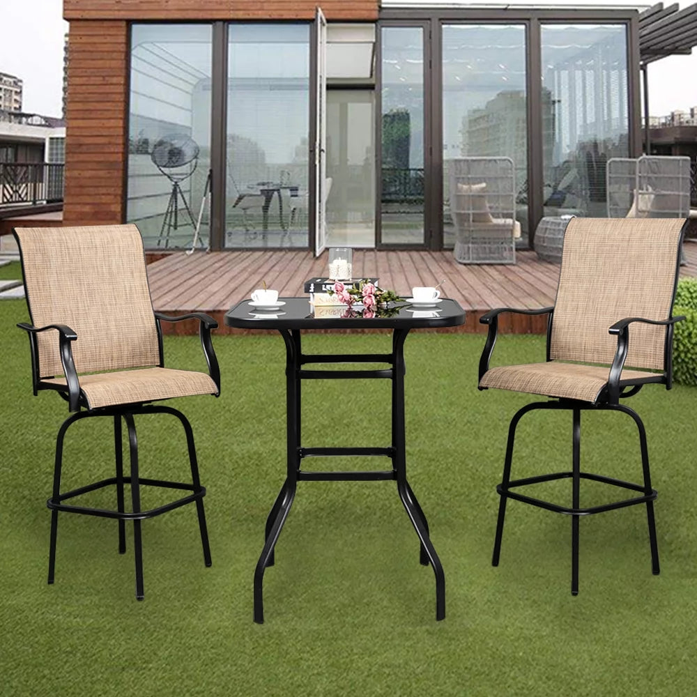 31"x 31" x 40" Black Wrought Iron Glass Bar Table E42680