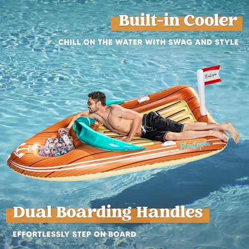 Inflatable Boat Pool Float with Cooler O82530