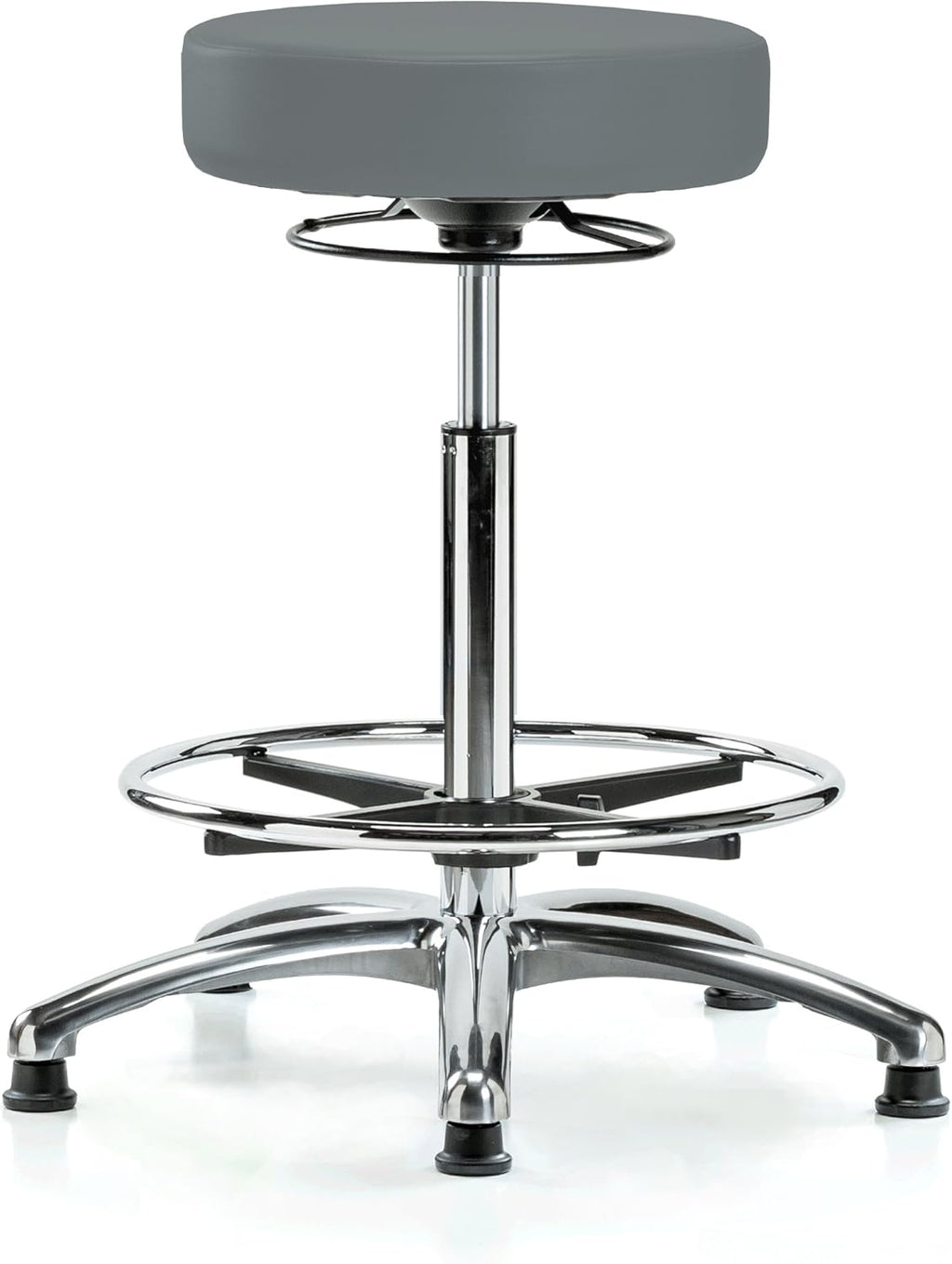 Chrome 360 Degree Adjustable Swivel Stool Imperial Blue Vinyl I38929