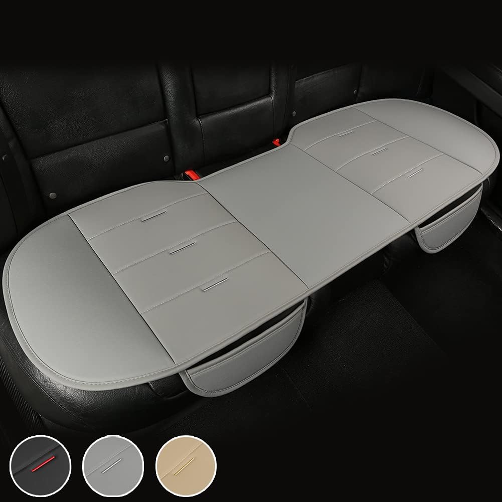 Beige PU Leather Rear Seat Cover D9864