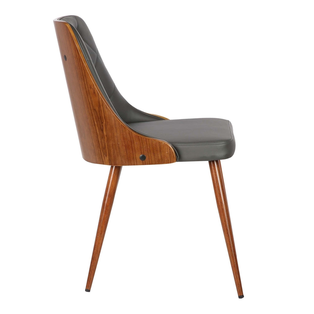 Gray Faux Leather Curved Dining Chair H82982