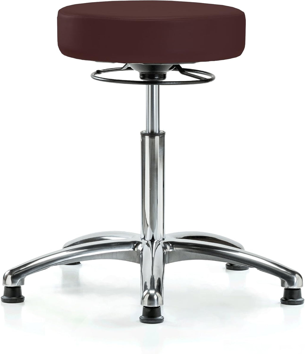 Chrome 360 Degree Adjustable Swivel Stool Imperial Blue Vinyl I38929