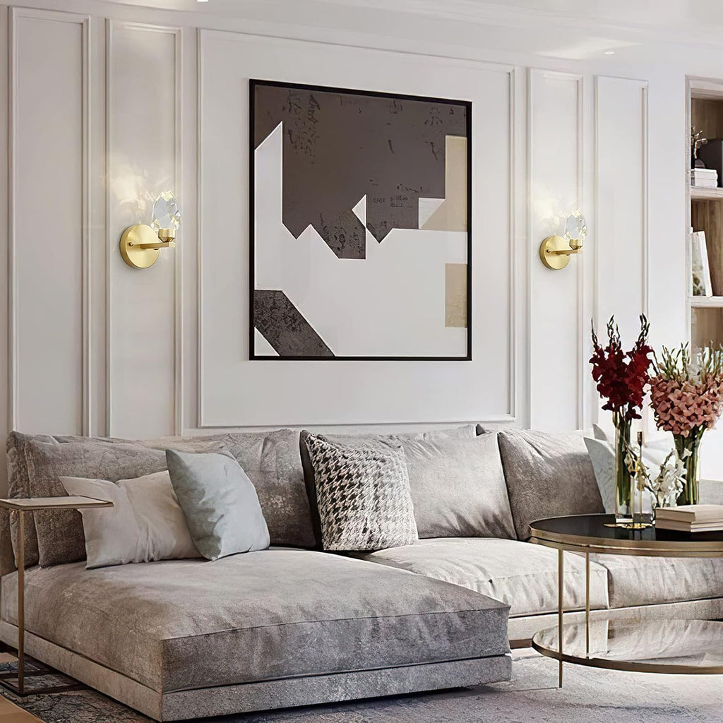Crystal Gold Wall Sconce, K9 Crystal Wall Mounted Light E775