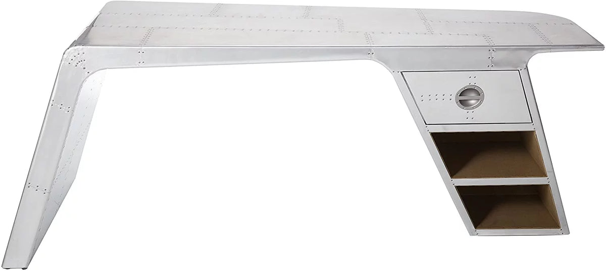Aluminum Desk with 1 Drawer and 2 Shelves F9774