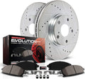 Front Z23 Carbon Fiber Brake Pads with Drilled & Slotted Brake Rotors Kit E18285