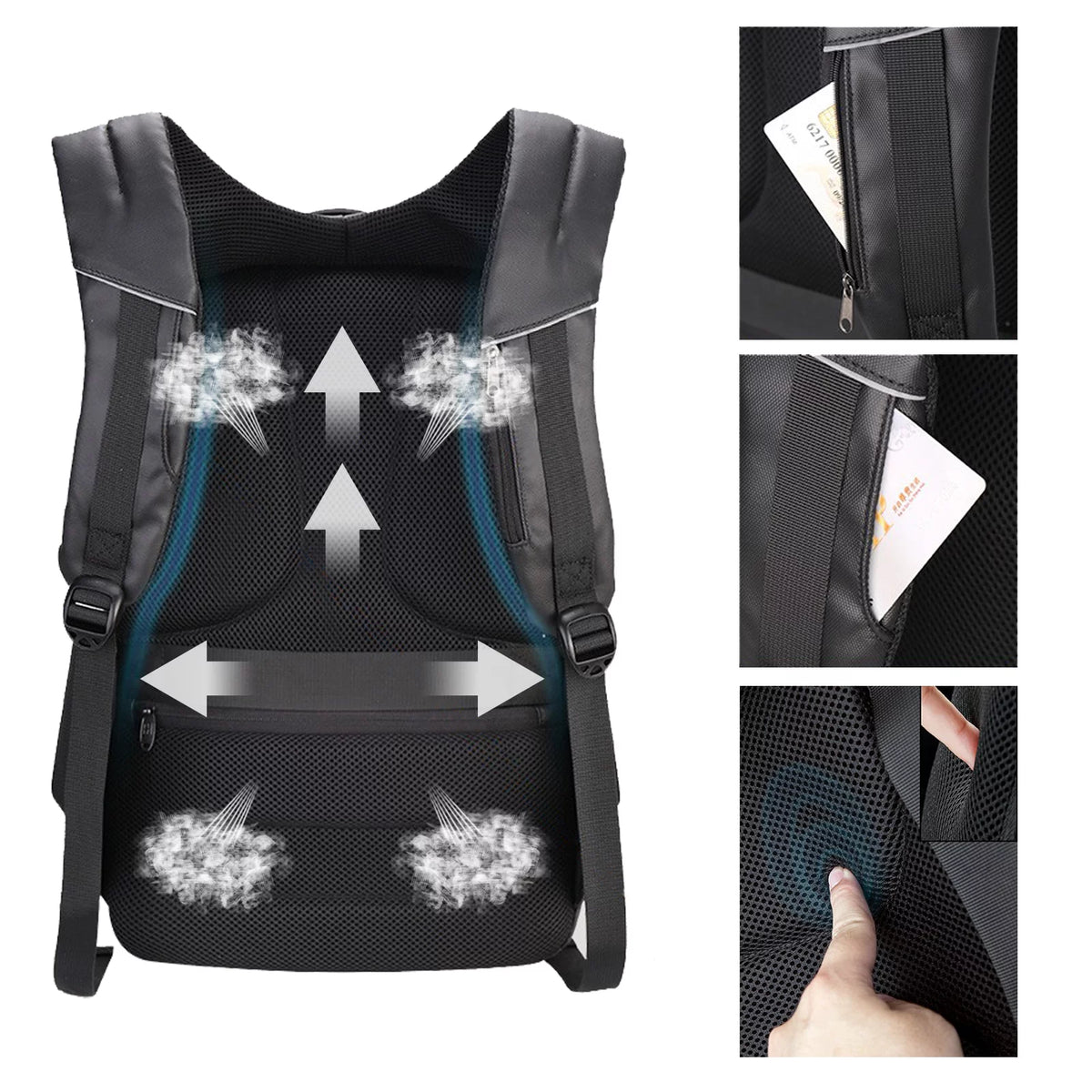 17.3 inch Anti-Theft Laptop Backpack with USB Charging Port B302