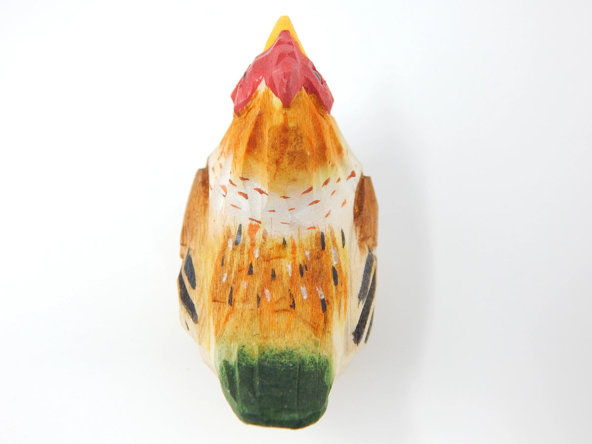 Brown Hen Handmade Wooden Chicken Carved Ornament C9127