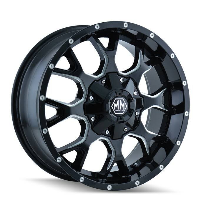 20x10 Black/Milled Spoke Wheel U769
