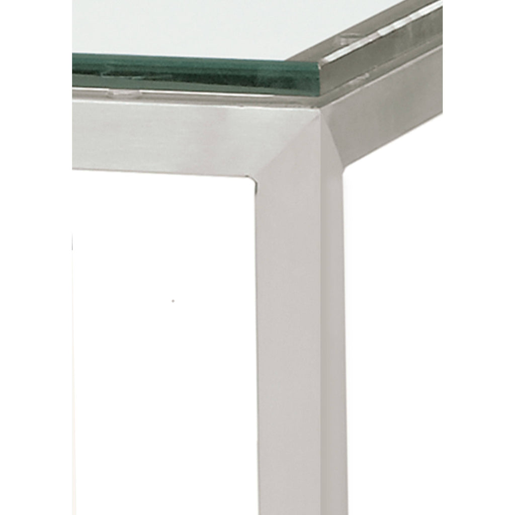 Clear Tempered Glass Bar Table with White Base D7226