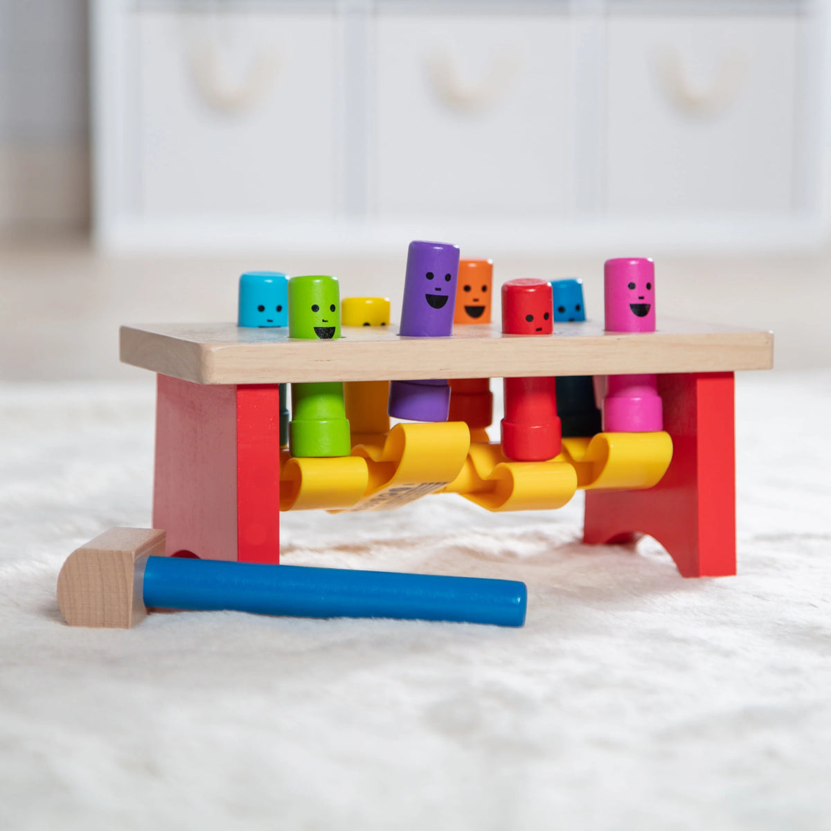 Wooden Pounding Bench Toy With Mallet Y1469