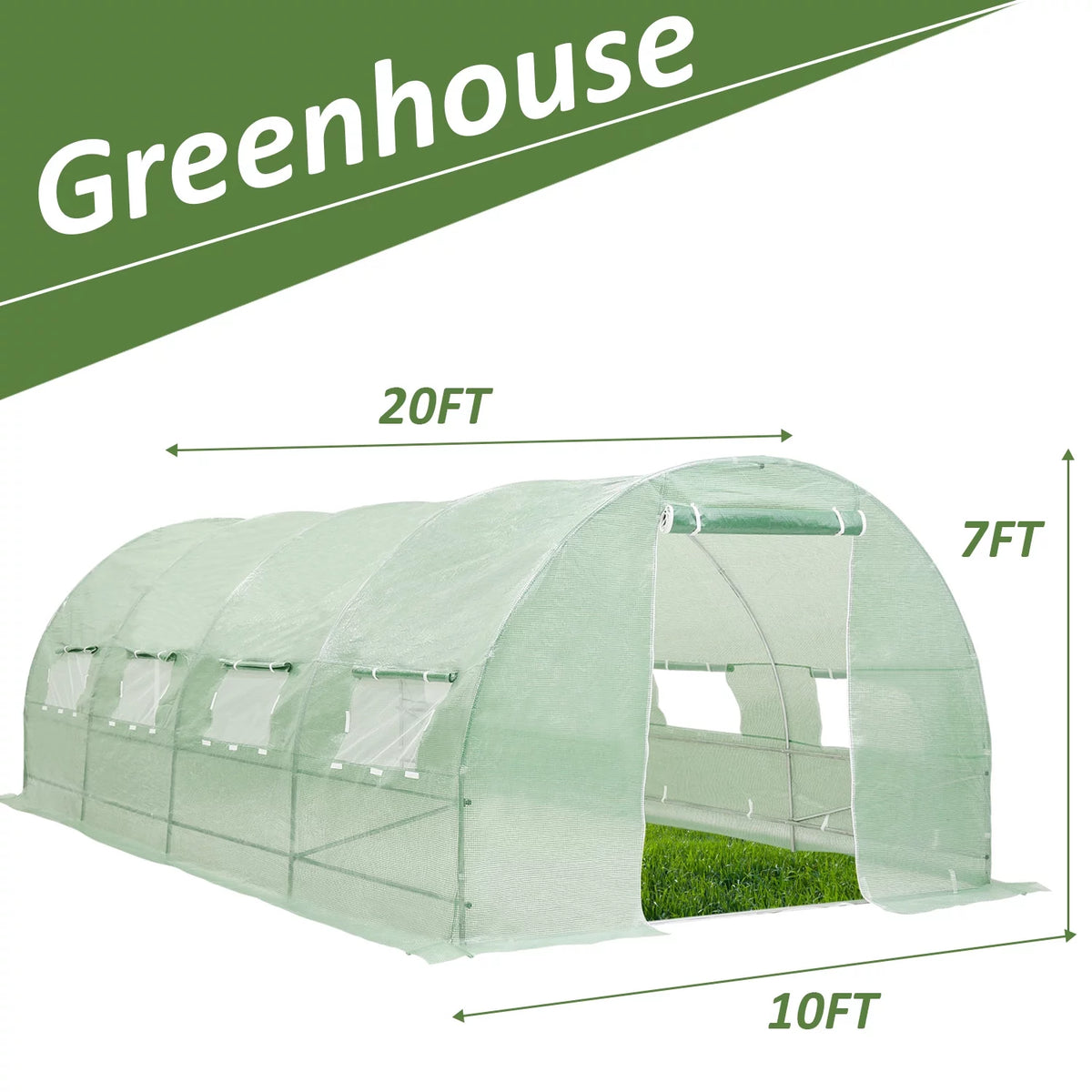 Walk-in Greenhouse 10'x20'x7' P1734