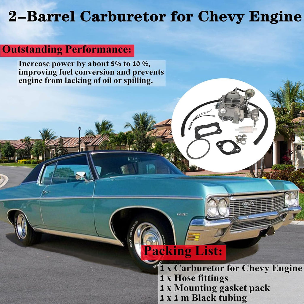 2 Barrel Carburetor Compatible with Chevy 350 5.7L 1970-1980 400 6.6L 1970-1975 Small Block Engine F4075