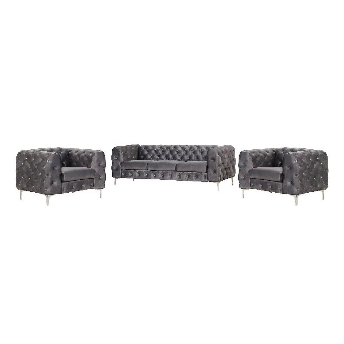 Velvet Sofa and Two Chairs Set G50496