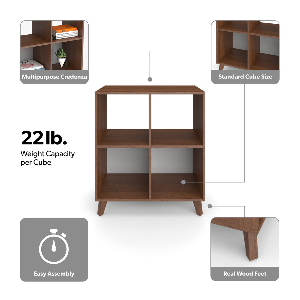 Light Walnut Modern Cube Bookcase K5489