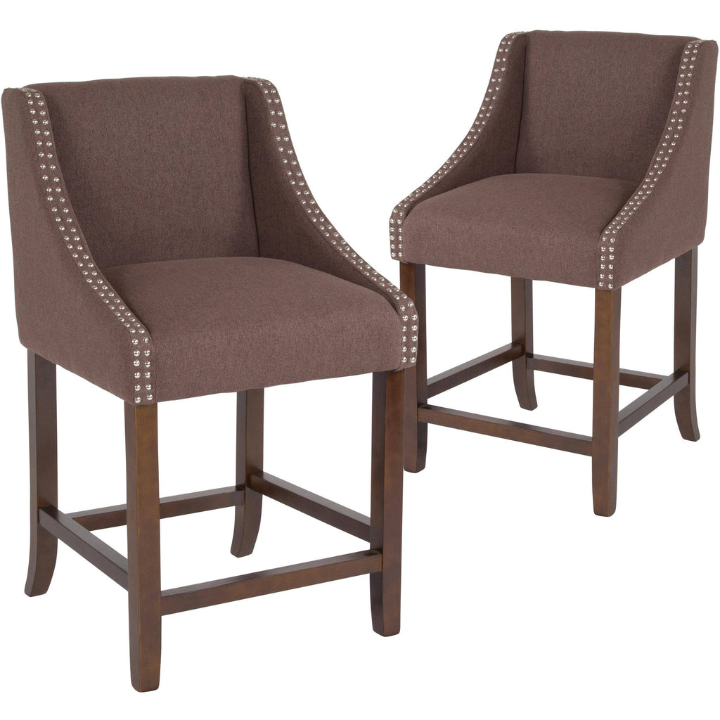 Light Gray Fabric Counter Height Stool W8566